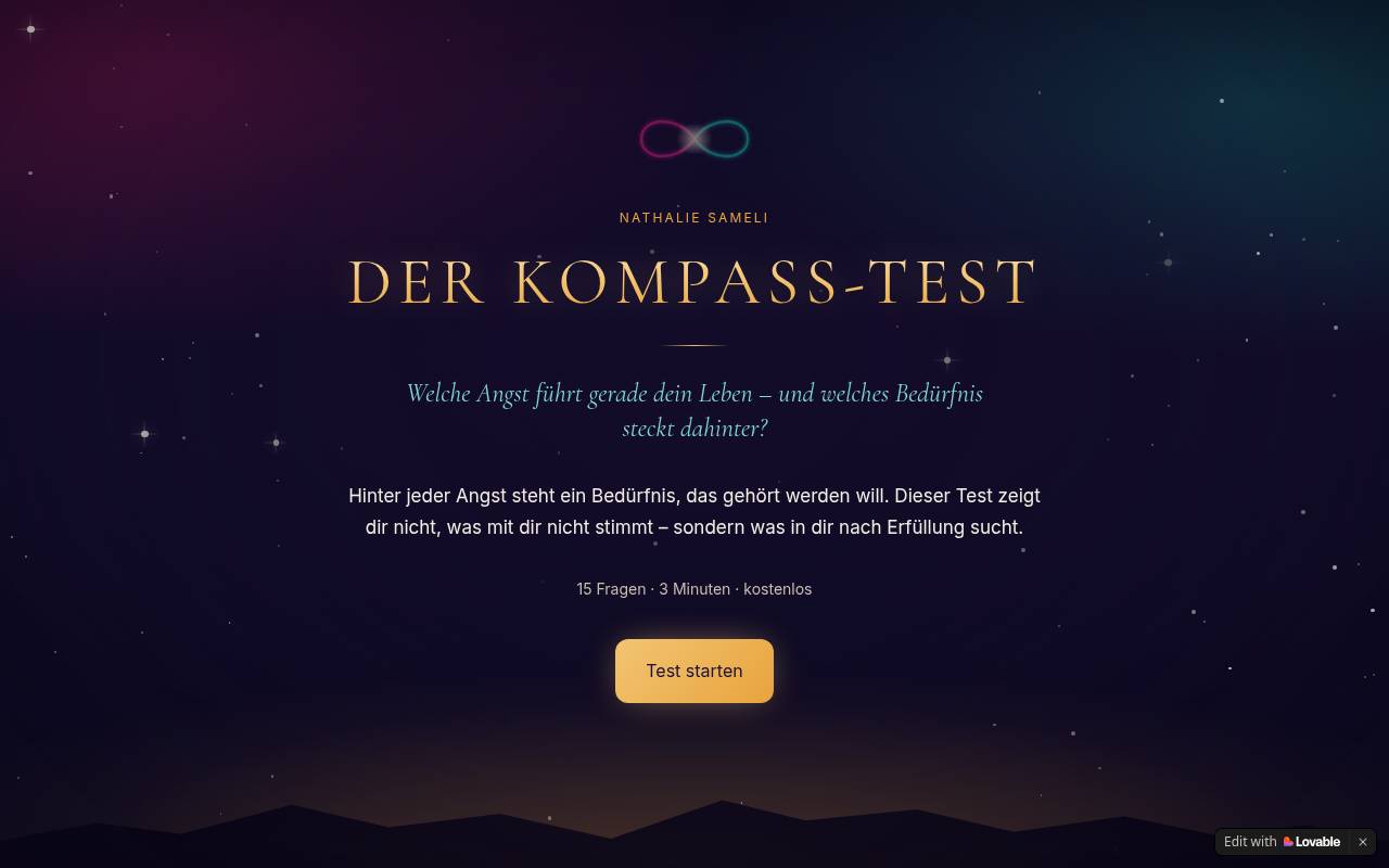 Screenshot der Website Der Wegfinder Test