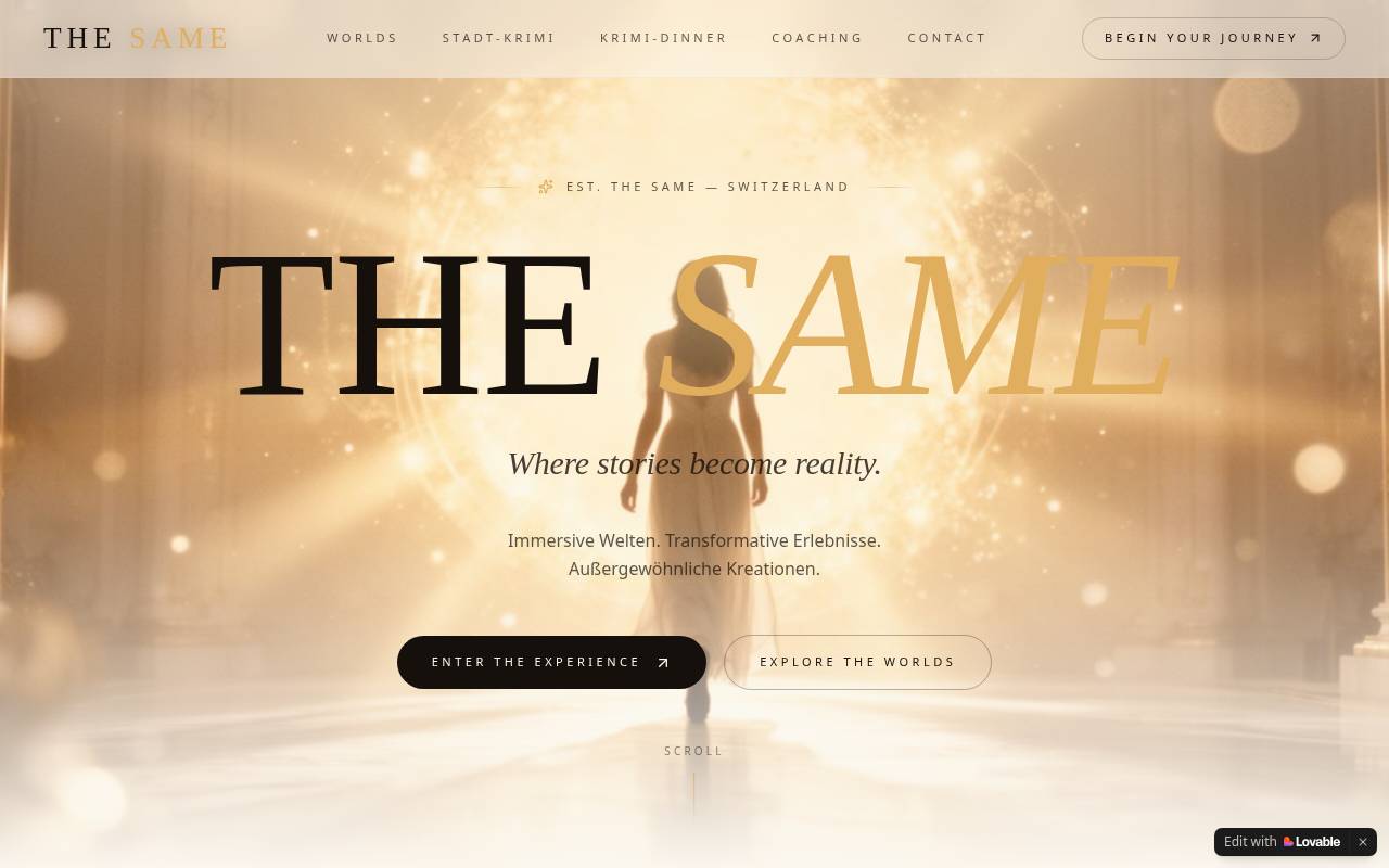 Screenshot der Website THE SAME